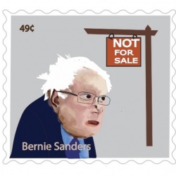 Bernie Sanders postage stamp, digital