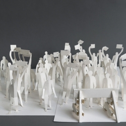 Demonstration, paper sculpture