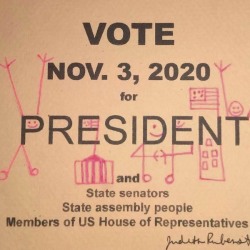 Voting-postcard #2, pastel and graphite